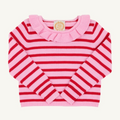 Reece Ruffle Sweater - Richmond Red/Pier Party Pink Stripe