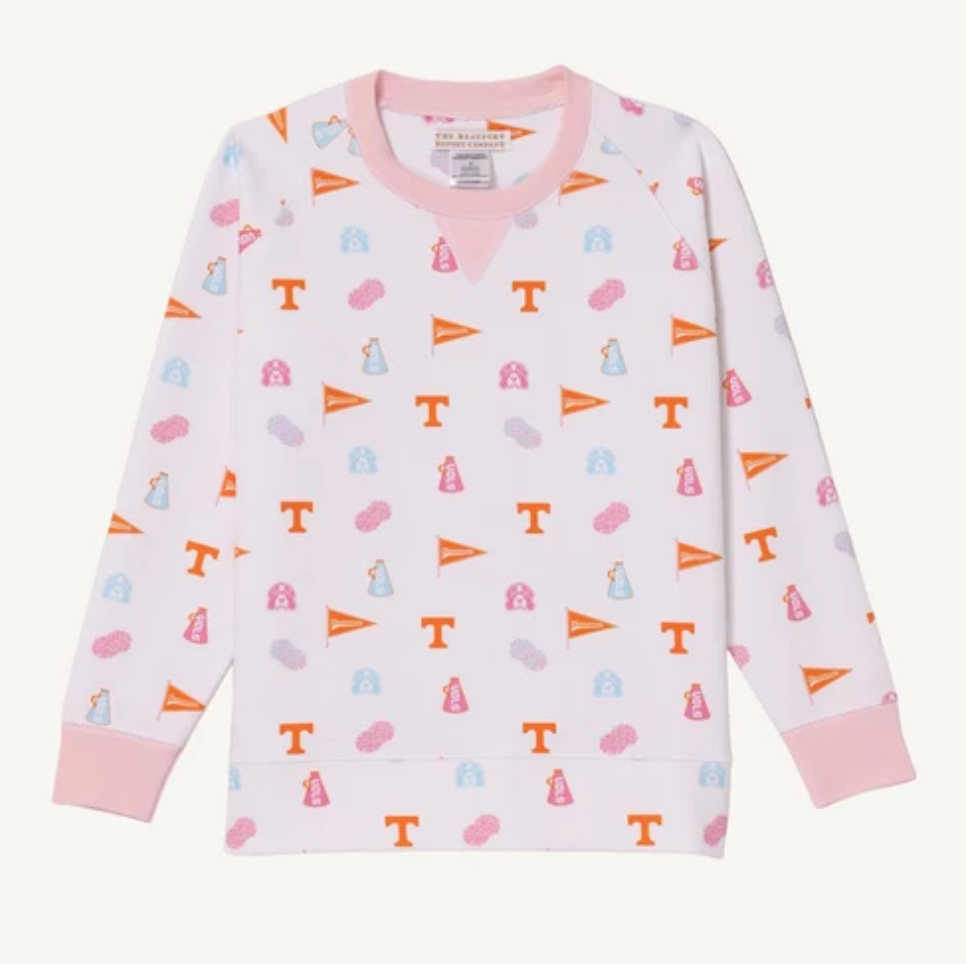 Cassidy Comfy Crewneck - Victory in Orange/ Palm Beach Pink