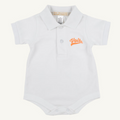 Prim & Proper Polo Onesie - Vols (Worth Ave White/Keeneland Khaki)
