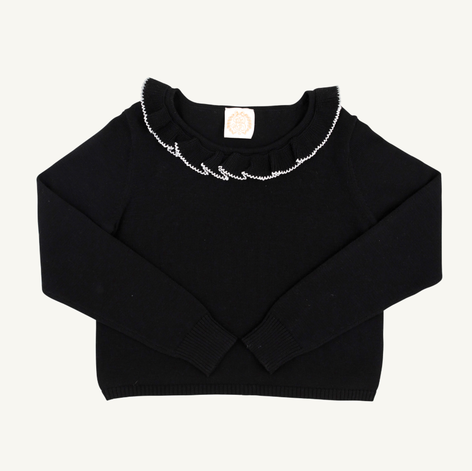 Reece Ruffle Sweater - Newport Night/ Palmetto Pearl