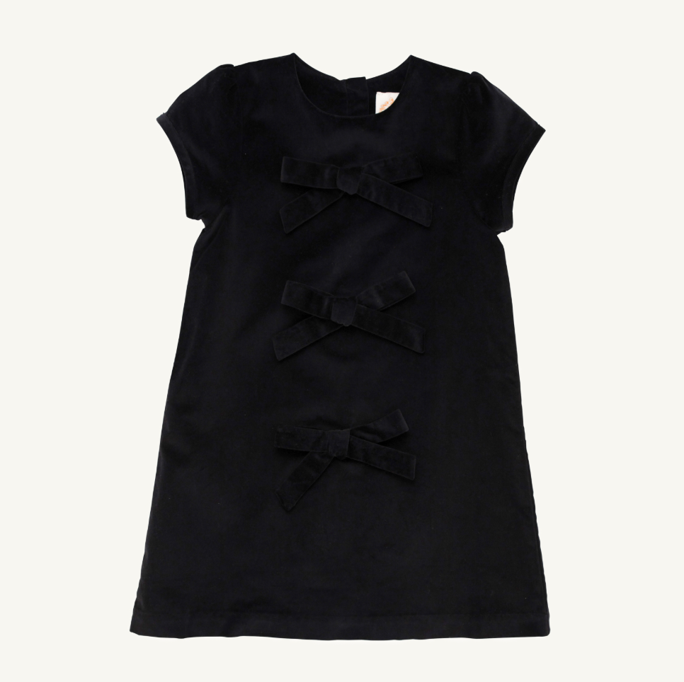 Betts Bow Dress - Newport Night Velveteen