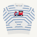 Isaac's Intarsia Sweater - Train / Barrington Blue Stripe