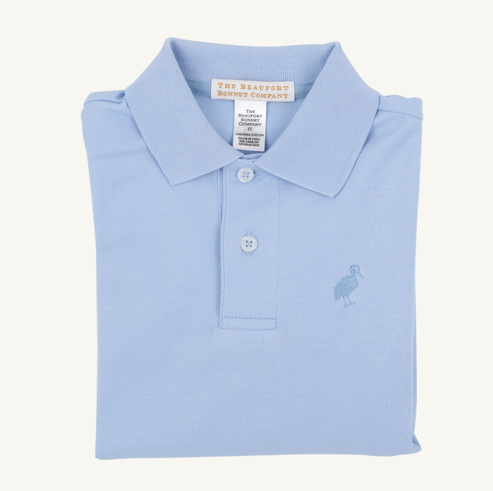 L/S Prim & Proper Polo Onesie - Beale Street Blue /Barrington Blue