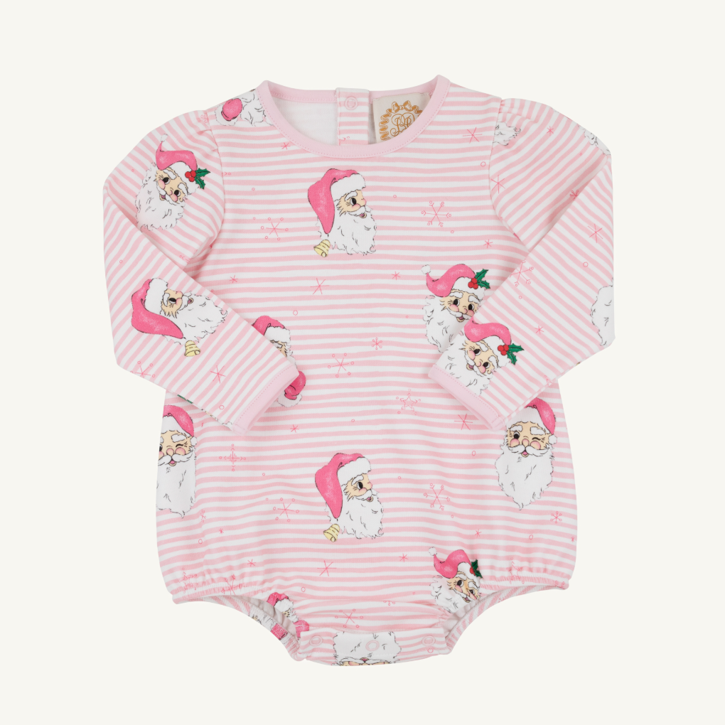 L/S Penny's Play Bubble - Dear Santa (Palm Beach Pink Stripe)