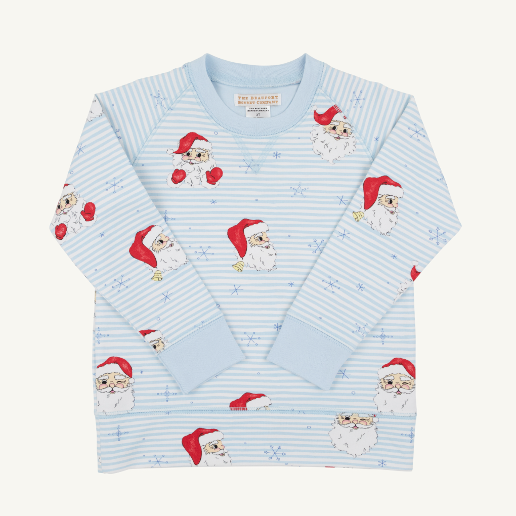 Boys Comfy Crewneck - Dear Santa (Buckhead Blue Stripe)