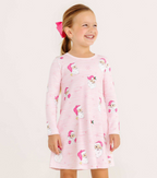 L/S Polly Play Dress - Dear Santa (Palm Beach Pink Stripe)
