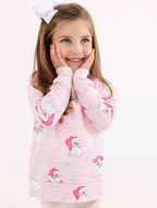 Cassidy Comfy Crewneck - Dear Santa (Palm Beach Pink Stripe)