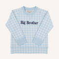 Boys Comfy Crewneck - Big Brother (Buckhead Blue Gingham)