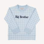 Boys Comfy Crewneck - Big Brother (Buckhead Blue Gingham)