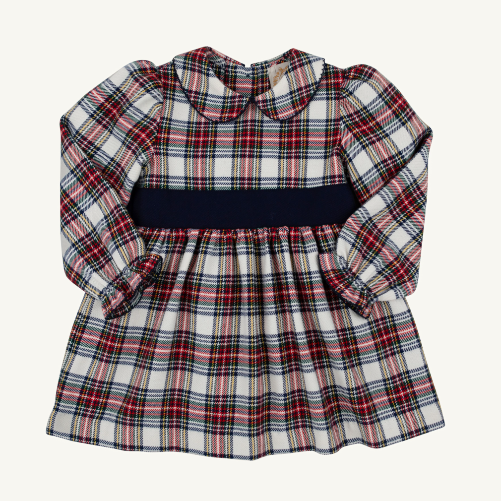 L/S Cindy Lou Sash Dress - Paris Pike Plaid/ Nantucket Navy
