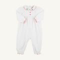 L/S Britt Romper - Holly (Worth Ave White/Richmond Red)