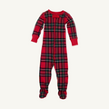 Knox's Night Night Footie - Society Prep Plaid/ Richmond Red