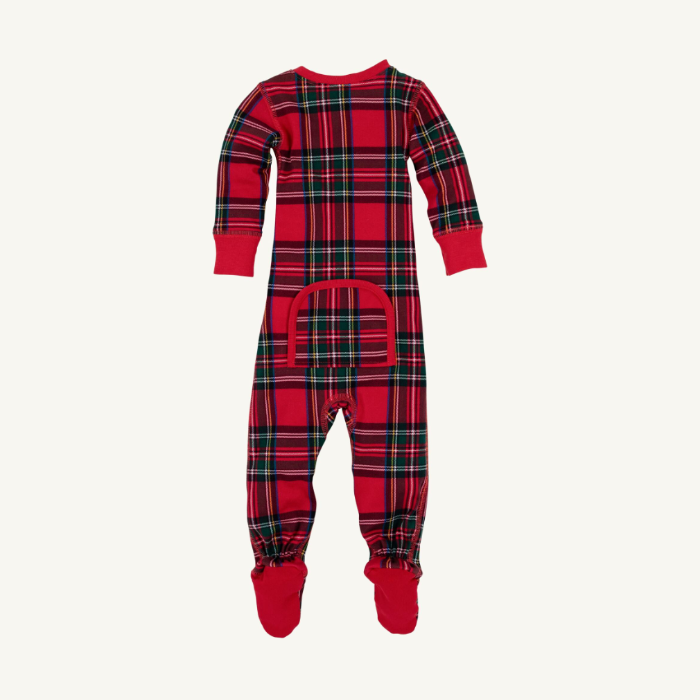Knox's Night Night Footie - Society Prep Plaid/ Richmond Red
