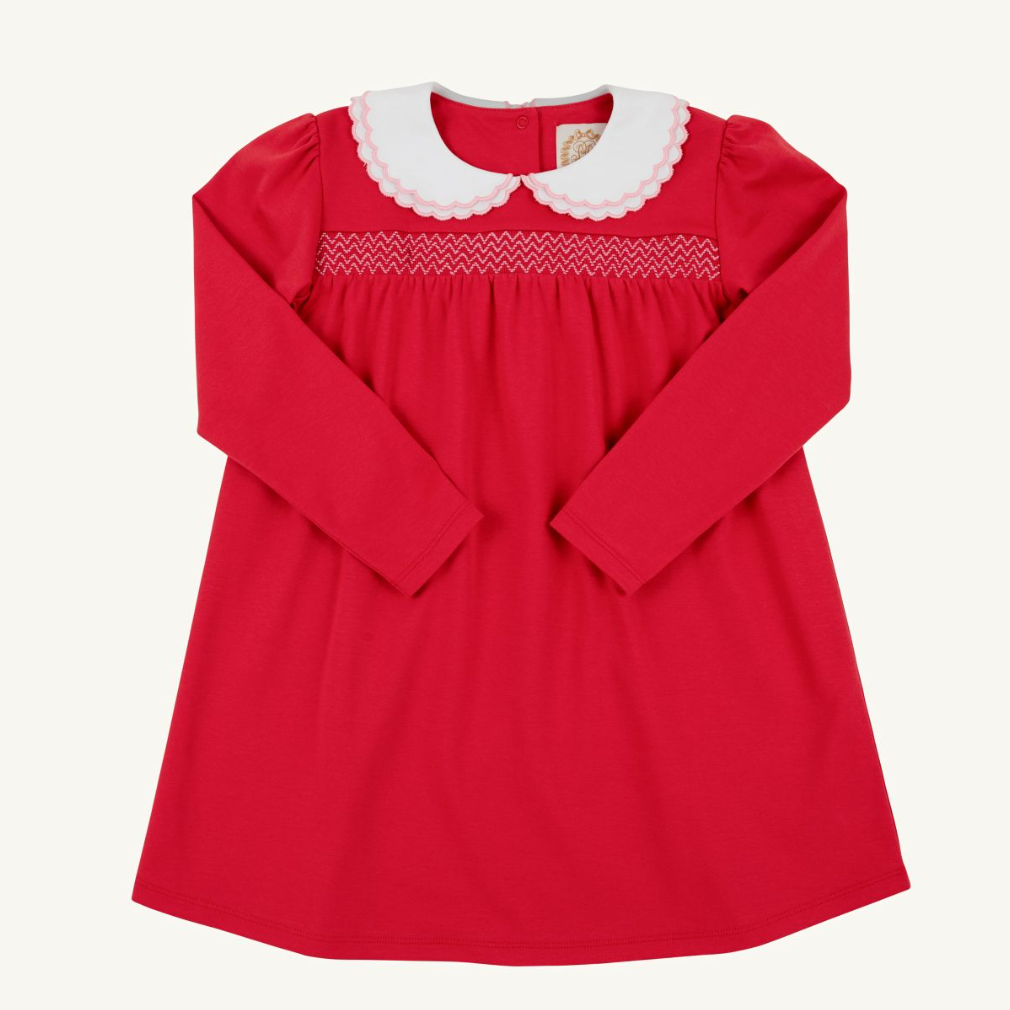 L/S Holly Day Dress - Richmond Red/ Worth Ave White