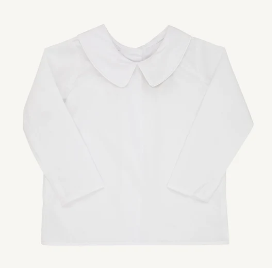 L/S Woven Peter Pan Shirt - Worth Ave White
