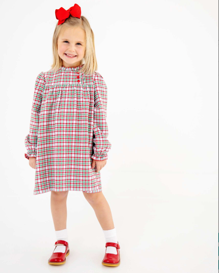 L/S Mary Baker Day Dress - Wicker Park Plaid/ Richmond Red