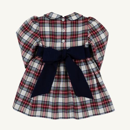 L/S Cindy Lou Sash Dress - Paris Pike Plaid/ Nantucket Navy