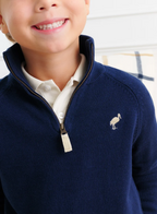 Hayden Half-Zip Sweater - Nantucket Navy/ Osprey Oatmeal