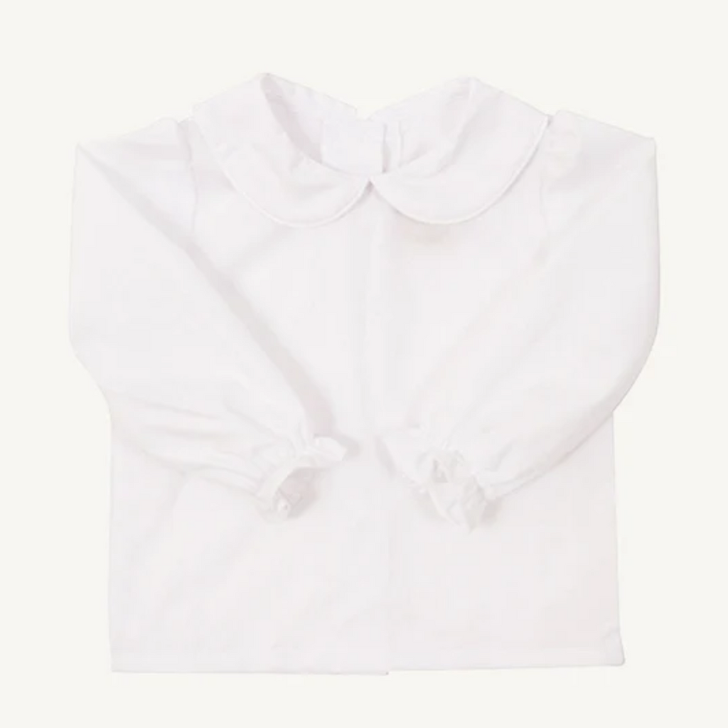 Maude's L/S Broadcloth Peter Pan Shirt - Worth Ave White