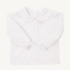Maude's L/S Broadcloth Peter Pan Shirt - Worth Ave White