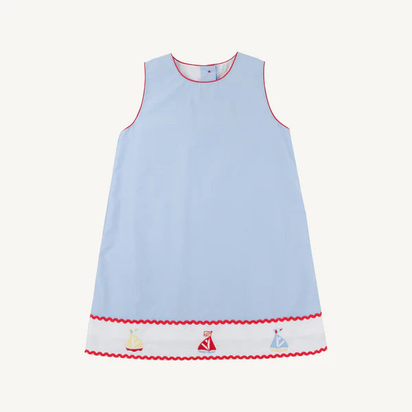 Annie Apron Dress - Sailboats / Beale Street Blue