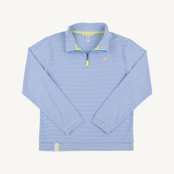 Prepletic™ Hayword Half Zip - Barbados Blue Stripe/Self