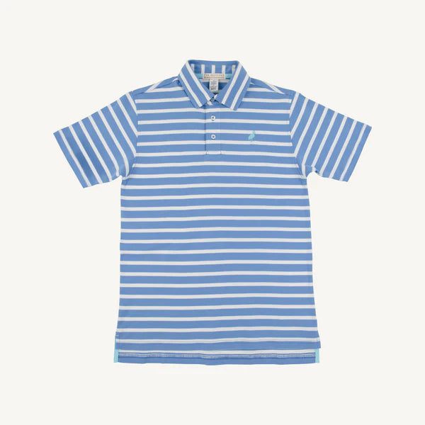 Prim & Proper Polo - Barbados Blue Stripe/ Belhaven Blue