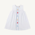 Sleeveless Tabitha's Teachers Pet Dress - Sailboats / Worth Ave White