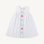 Sleeveless Tabitha's Teachers Pet Dress - Sailboats / Worth Ave White